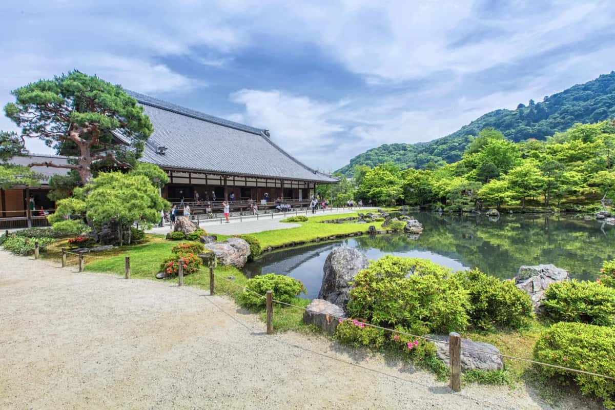 Jardin et étang Sogenchi du temple Tenryu-ji, Arashiyama, Kyoto
