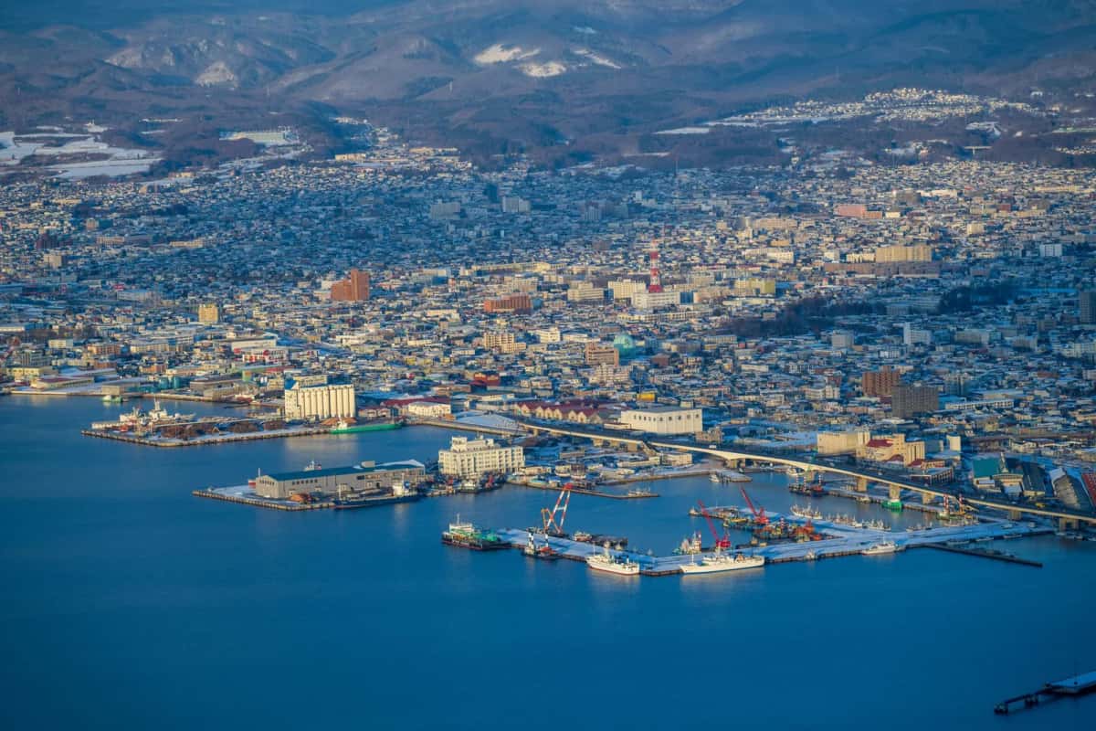 Vue sur Hakodate et sa baie depuis les hauteurs, Hokkaido