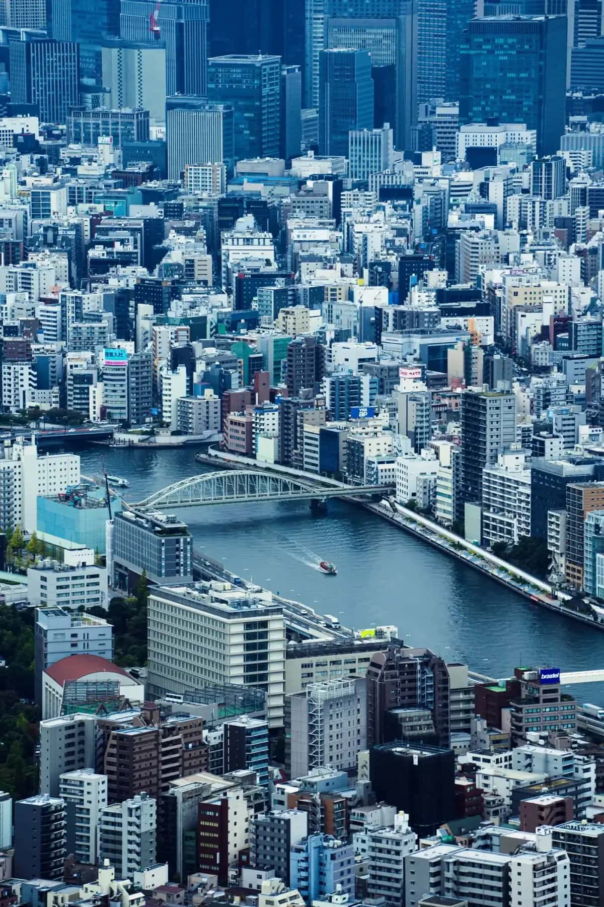 Vue aérienne de Sumida City, Tokyo, Japon