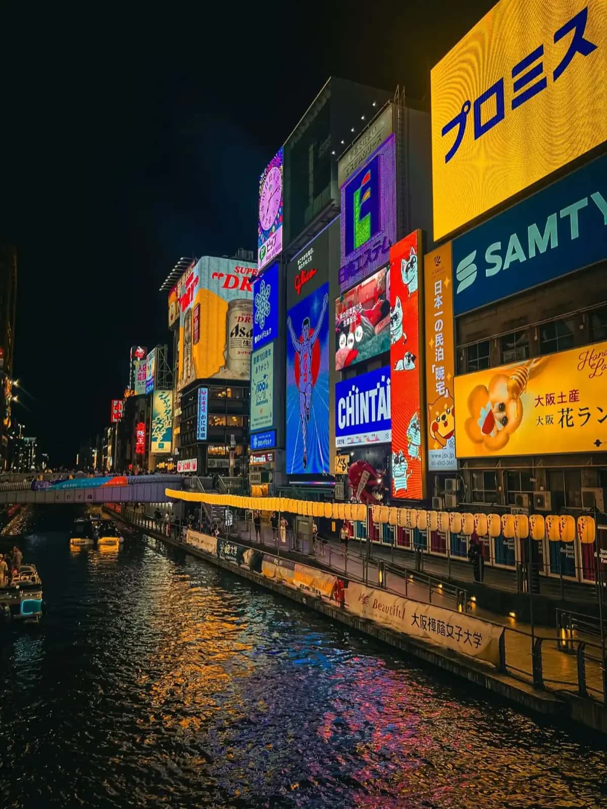 Canal Dotonbori la nuit Osaka Japon